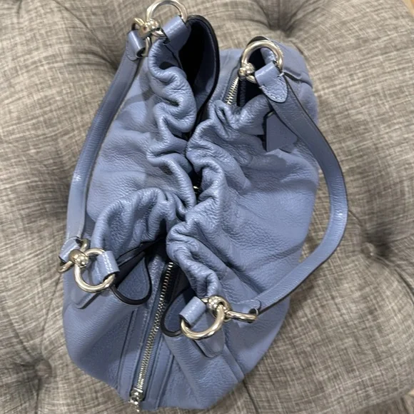 Coach Bag Blue Hobo Bag with Ruched Leather Design - Picture 10 of 17